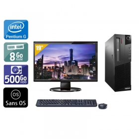 Lenovo ThinkCentre M93 SFF Pentium G Dual Core avec Écran 19 pouces 8Go RAM 500Go HDD Sans OS
