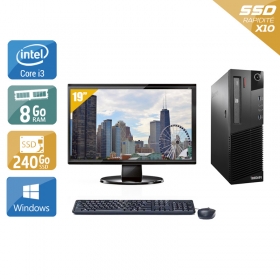 Lenovo ThinkCentre M93 SFF i3 avec Écran 19 pouces 8Go RAM 240Go SSD Windows 10