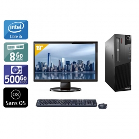 Lenovo ThinkCentre M93 SFF i5 avec Écran 19 pouces 8Go RAM 500Go HDD Sans OS