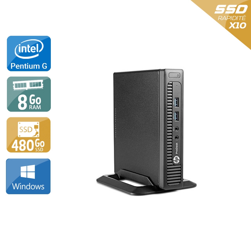 HP ProDesk 600 G1 TINY Pentium G Dual Core - 8Go RAM 480Go SSD Windows 10  Très bon étatOccasion certifiée reconditionnée Bon état -  reconditionné disponible sur Kiatoo