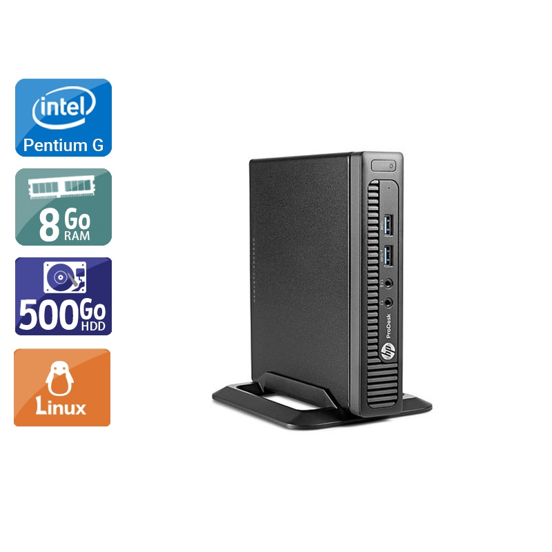 HP ProDesk 600 G1 TINY Pentium G Dual Core 8Go RAM 500Go HDD Linux
