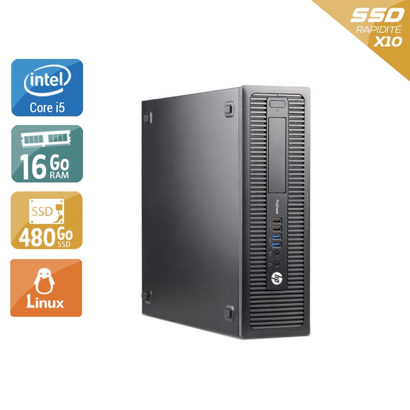 HP ProDesk 600 G2 SFF i5 Gen 6 16Go RAM 480Go SSD Linux