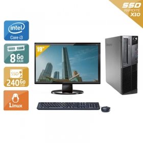 Lenovo ThinkCentre M83 SFF i3 avec Écran 19 pouces 8Go RAM 240Go SSD Linux