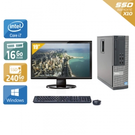 Dell Optiplex 990 SFF i7 avec Écran 19 pouces 16Go RAM 240Go SSD Windows 10