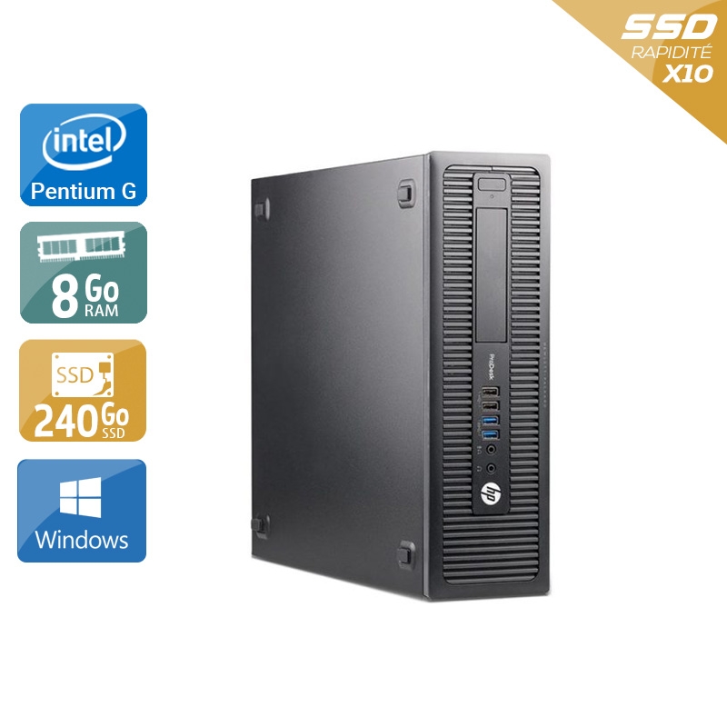 HP ProDesk 600 G2 SFF Pentium G Dual Core Gen 6 - 8Go RAM 240Go SSD Windows 10  Bon étatOccasion certifiée reconditionnée Bon état -  reconditionné disponible sur Kiatoo