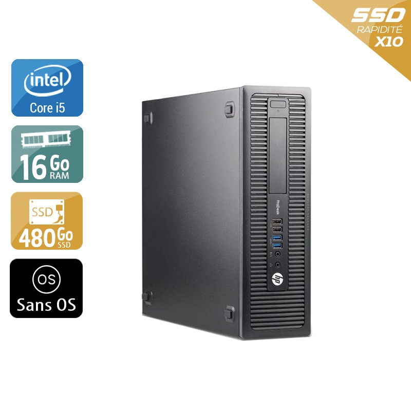 HP ProDesk 600 G1 SFF i5 16Go RAM 480Go SSD Sans OS