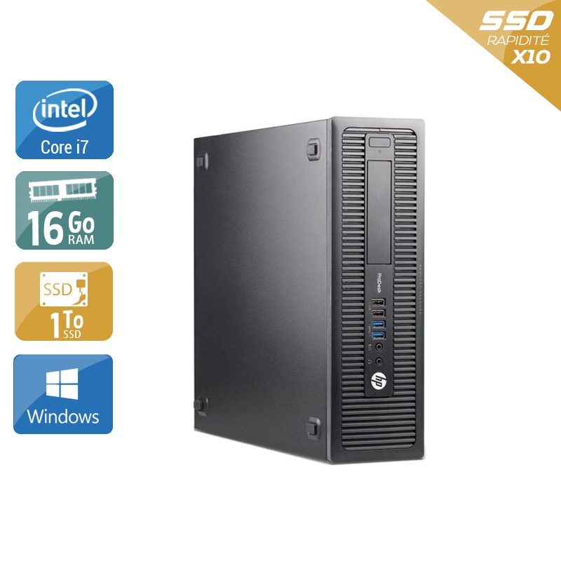 HP ProDesk 600 G1 SFF i7 - 16Go RAM 1To SSD Windows 10  État correctOccasion certifiée reconditionnée Bon état -  reconditionné disponible sur Kiatoo