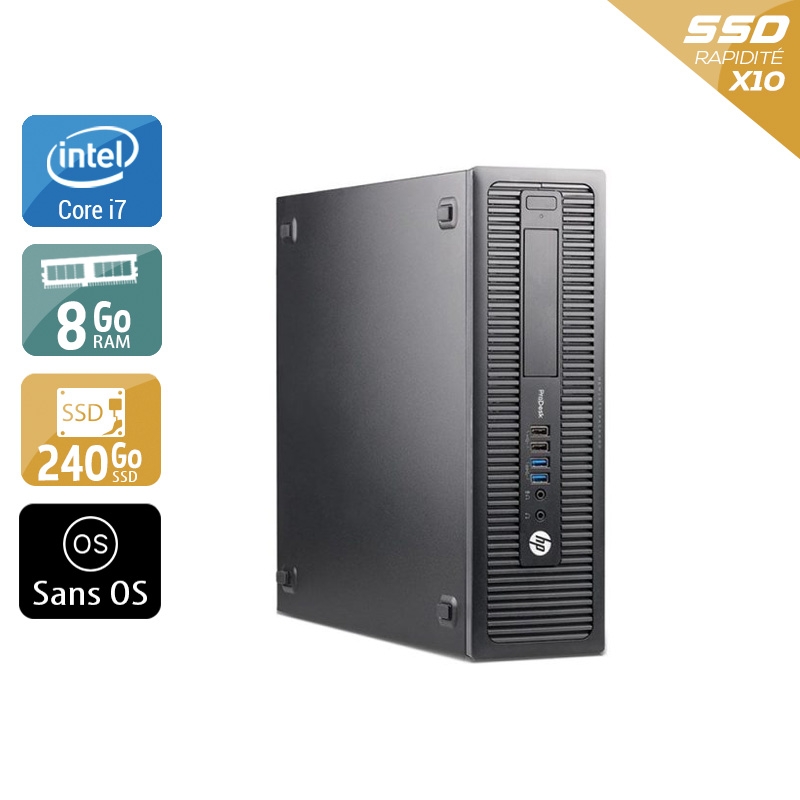 HP ProDesk 600 G1 SFF i7 - 8Go RAM 240Go SSD Sans OS  État correctOccasion certifiée reconditionnée Bon état -  reconditionné disponible sur Kiatoo