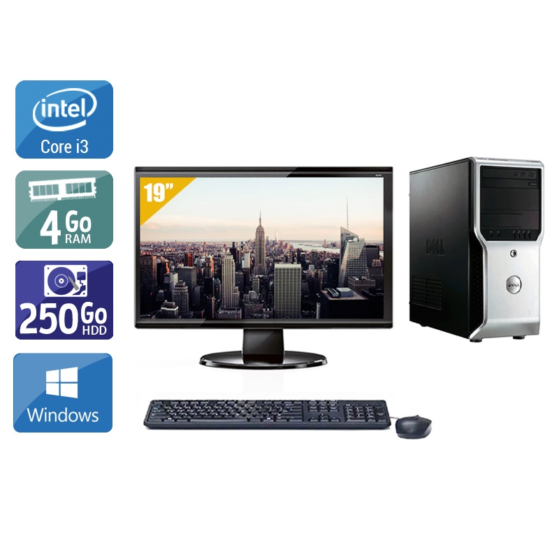Dell Precision T1500 Tower i3 + Écran - 19'' 4Go RAM 250Go HDD Windows 10  Bon étatOccasion certifiée reconditionnée Bon état -  reconditionné disponible sur Kiatoo