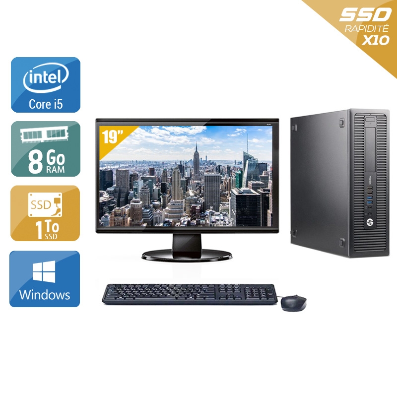 HP ProDesk 600 G2 SFF i5 Gen 6 + Écran - 19'' 8Go RAM 1To SSD Windows 10  Bon étatOccasion certifiée reconditionnée Bon état -  reconditionné disponible sur Kiatoo