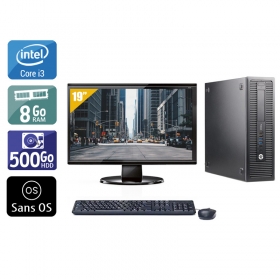 HP ProDesk 600 G1 SFF i3 avec Écran 19 pouces 8Go RAM 500Go HDD Sans OS
