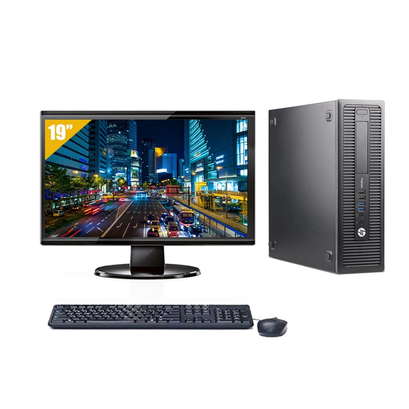 HP ProDesk 600 G1 SFF Pentium G Dual Core avec Écran 19 pouces 8Go RAM 480Go SSD Windows 10