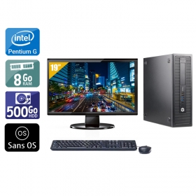 HP ProDesk 600 G1 SFF Pentium G Dual Core avec Écran 19 pouces 8Go RAM 500Go HDD Sans OS