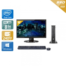 HP Compaq Elite 8000 USDT Dual Core avec Écran 19 pouces 8Go RAM 240Go SSD Windows 10