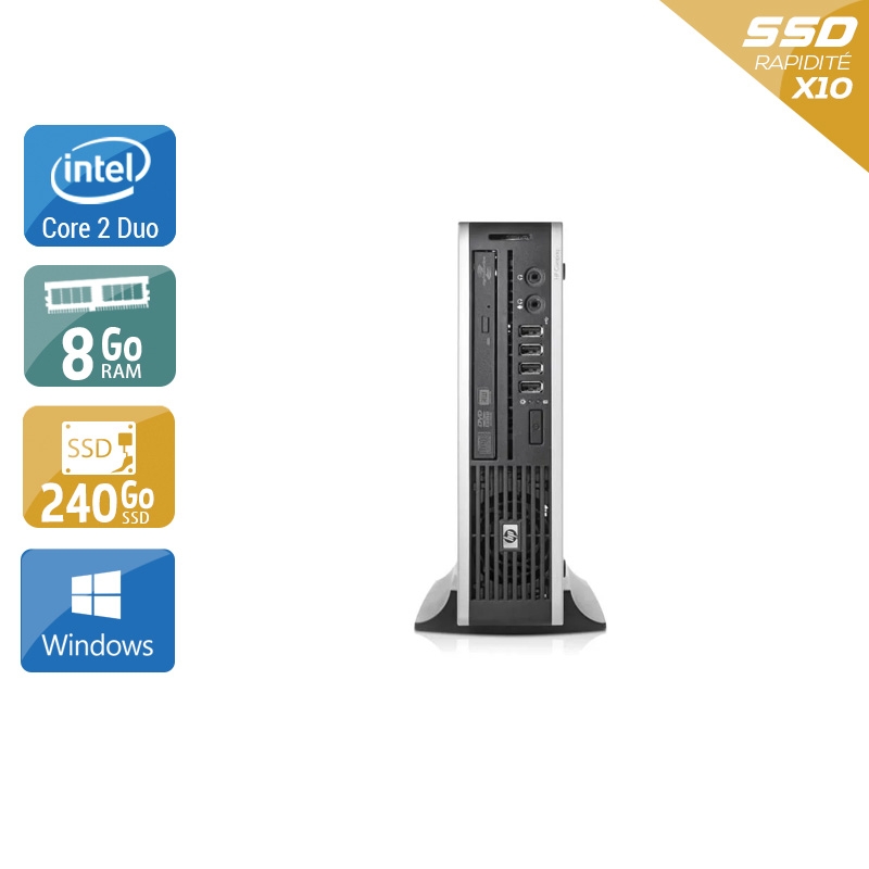 HP Compaq Elite 8000 USDT Core 2 Duo 8Go RAM 240Go SSD Windows 10