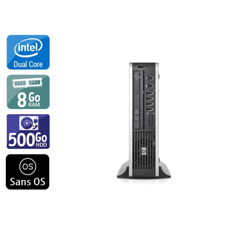HP Compaq Elite 8000 USDT Dual Core 8Go RAM 500Go HDD Sans OS