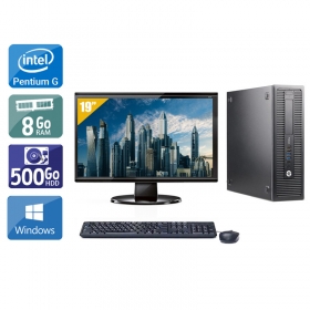 HP ProDesk 600 G2 SFF Pentium G Dual Core Gen 6 avec Écran 19 pouces 8Go RAM 500Go HDD Windows 10