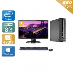 HP ProDesk 400 G1 SFF Pentium G Dual Core avec Écran 19 pouces 8Go RAM 480Go SSD Windows 10