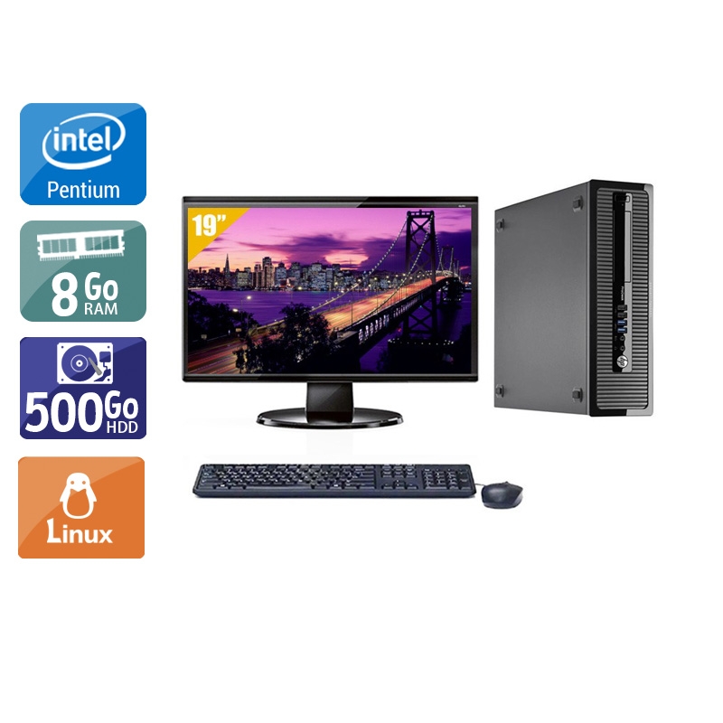 HP ProDesk 400 G1 SFF Pentium G Dual Core + Écran - 19'' 8Go RAM 500Go HDD Linux  Bon étatOccasion certifiée reconditionnée Bon état -  reconditionné disponible sur Kiatoo