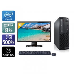 Lenovo ThinkCentre M81 SFF i3 avec Écran 19 pouces 8Go RAM 500Go HDD Sans OS