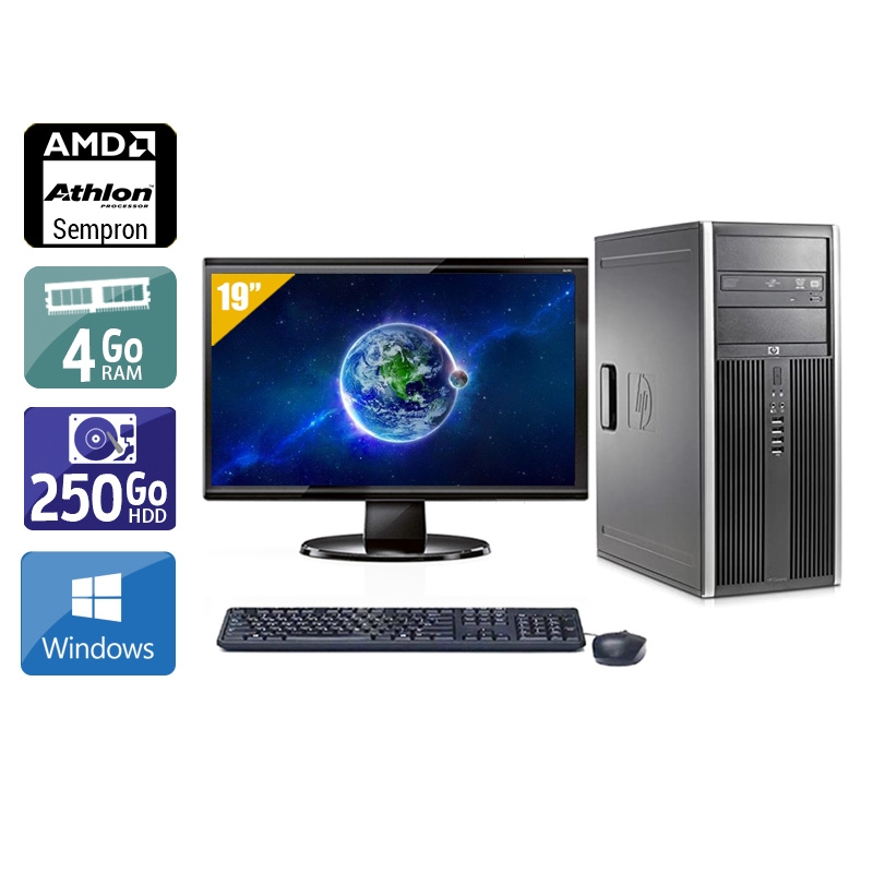 HP Compaq dc5750 Tower AMD Sempron + Écran - 19'' 4Go RAM 250Go HDD Windows 10  Bon étatOccasion certifiée reconditionnée Bon état -  reconditionné disponible sur Kiatoo
