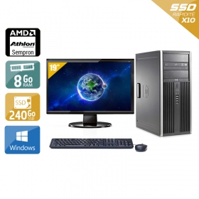 HP Compaq dc5750 Tower AMD Sempron avec Écran 19 pouces 8Go RAM 240Go SSD Windows 10