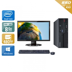 Lenovo ThinkCentre M57 SFF Dual Core avec Écran 19 pouces 8Go RAM 480Go SSD Windows 10