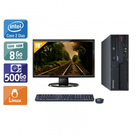 Lenovo ThinkCentre M57 SFF Core 2 Duo avec Écran 19 pouces 8Go RAM 500Go HDD Linux