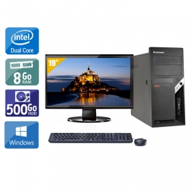 Lenovo ThinkCentre M57 Tower Dual Core avec Écran 19 pouces 8Go RAM 500Go HDD Windows 10