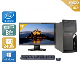 Lenovo ThinkCentre M57 Tower Dual Core avec Écran 19 pouces 8Go RAM 240Go SSD Windows 10