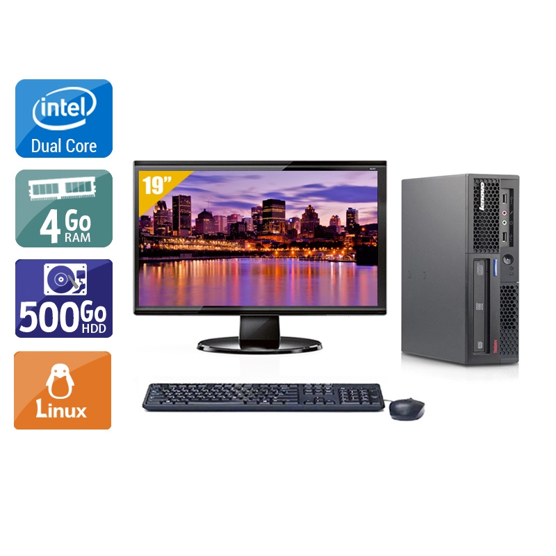 Acheter Lenovo ThinkCentre M58 USFF Dual Core + Écran - 19'' 4Go RAM 500Go HDD Linux Bon étatOccasion certifiée reconditionnée - 224,17 € Lenovo ThinkCentre M58 USFF Dual Core + Écran - 19'' 4Go RAM 500Go HDD Linux Bon étatOccasion certifiée reconditionnée - reconditionné disponible sur Kiatoo
