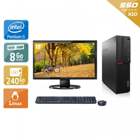 Lenovo ThinkCentre M700 SFF Pentium G Dual Core Gen 6 avec Écran 19 pouces 8Go RAM 240Go SSD Linux