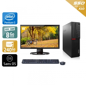 Lenovo ThinkCentre M700 SFF Pentium G Dual Core Gen 6 avec Écran 19 pouces 8Go RAM 240Go SSD Sans OS