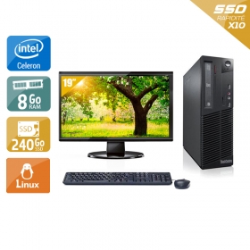 Lenovo ThinkCentre M71 SFF Celeron Dual Core avec Écran 19 pouces 8Go RAM 240Go SSD Linux