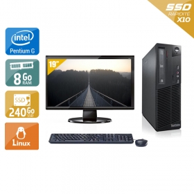 Lenovo ThinkCentre M72E SFF Pentium G Dual Core avec Écran 19 pouces 8Go RAM 240Go SSD Linux