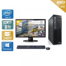 Lenovo ThinkCentre M73 SFF i3 avec Écran 19 pouces 8Go RAM 240Go SSD Windows 10
