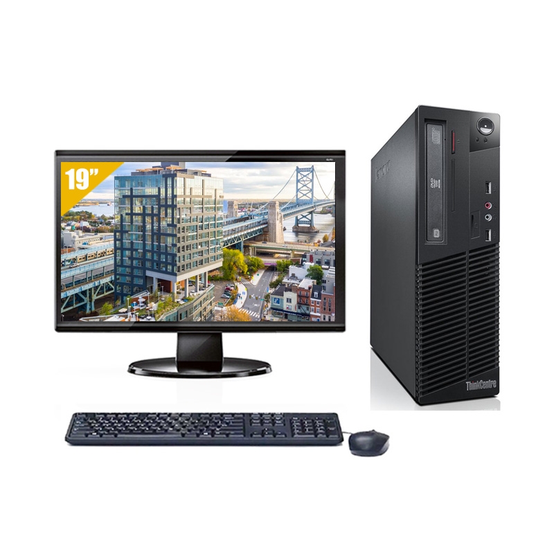 Lenovo ThinkCentre M73 SFF i3 avec Écran 19 pouces 8Go RAM 480Go SSD Windows 10