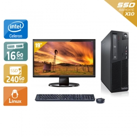 Lenovo ThinkCentre M82 SFF Celeron Dual Core avec Écran 19 pouces 8Go RAM 240Go SSD Linux