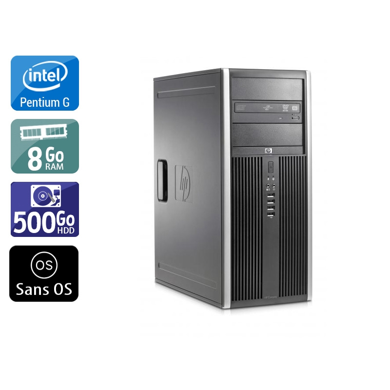 HP Compaq Elite 8100 Tower Pentium G Dual Core 8Go RAM 500Go HDD Sans OS