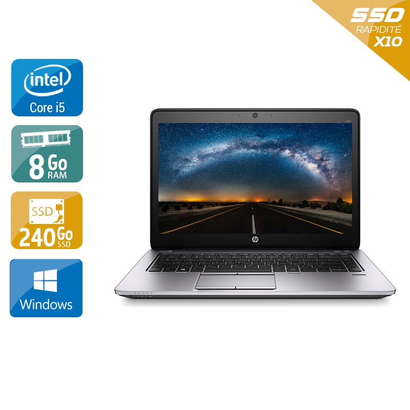 HP Elitebook 840 G2 i5 8Go RAM 240Go SSD Windows 10