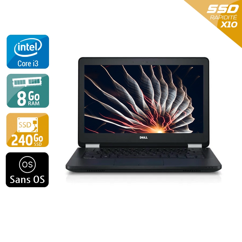 Dell Latitude E5270 12,5'' i3 Gen 6 - 8Go RAM 240Go SSD Sans OS  Bon étatOccasion certifiée reconditionnée Bon état -  reconditionné disponible sur Kiatoo