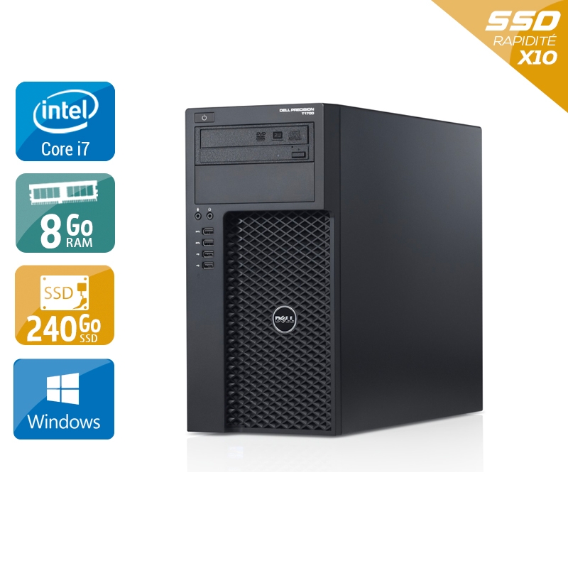 Dell Precision T1700 Tower i7 - 8Go RAM 240Go SSD Windows 10  Bon étatOccasion certifiée reconditionnée Bon état -  reconditionné disponible sur Kiatoo