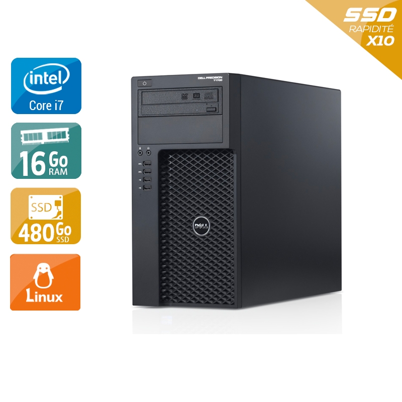Dell Precision T1700 Tower i7 16Go RAM 480Go SSD Linux