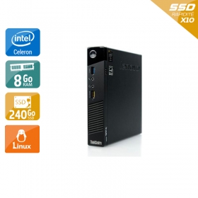 Lenovo ThinkCentre M73 Tiny Celeron Dual Core 8Go RAM 240Go SSD Linux