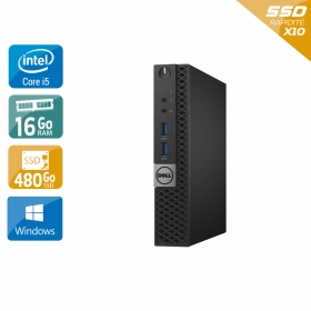 Dell Optiplex 7040 Tiny i5 Gen 6 16Go RAM 480Go SSD Windows 10