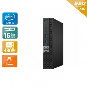 Dell Optiplex 7040 Tiny i5 Gen 6 16Go RAM 480Go SSD Linux