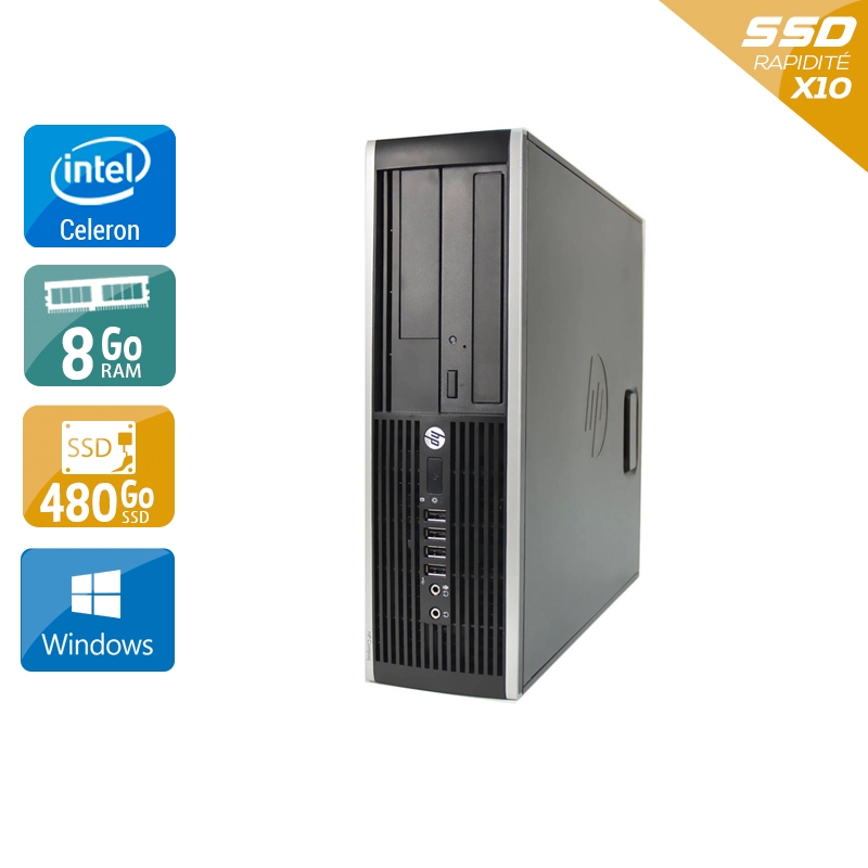 HP Compaq Pro 6200 SFF Celeron Dual Core 8Go RAM 480Go SSD Windows 10