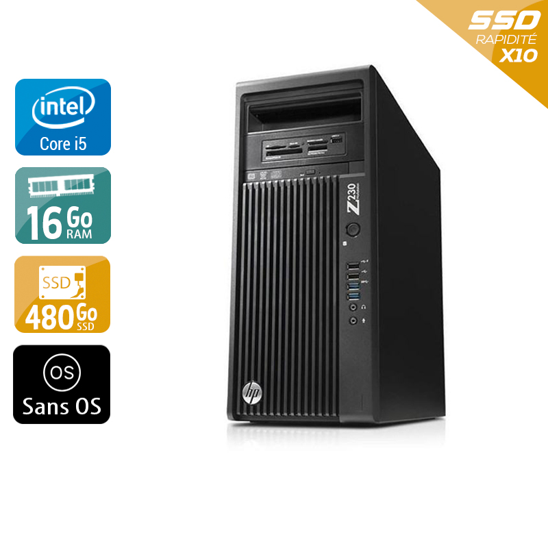 HP Workstation Z230 Tower i5 - 16Go RAM 480Go SSD Sans OS  Bon étatOccasion certifiée reconditionnée Bon état -  reconditionné disponible sur Kiatoo