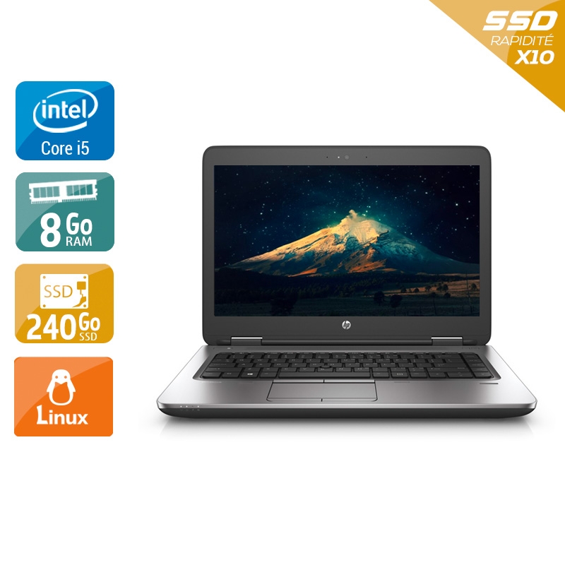 HP Probook 640 G2 i5 Gen 6  - 8Go RAM 240Go SSD Linux