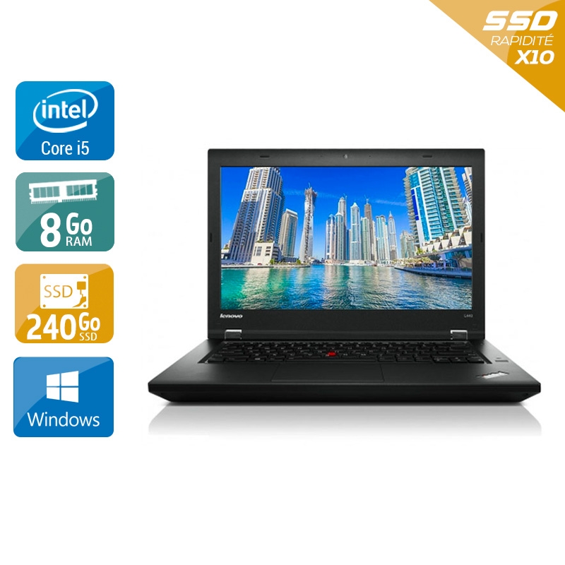 Lenovo Thinkpad T440 i5  - 8Go RAM 240Go SSD Windows 10